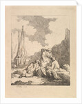 Fishermen by the Shore - Coastal Scene with a Man Sitting on the Ground Resting an Elbow o…, 1786 by Thomas Rowlandson