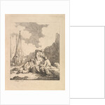 Fishermen by the Shore - Coastal Scene with a Man Sitting on the Ground Resting an Elbow o…, 1786 by Thomas Rowlandson