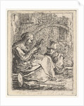 Woman Spinning by Thomas Wijck