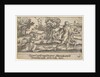 Atalanta and Hippomenes, in the foreground Atalanta kneeling to pick up an apple an…, ca. 1535-62 by Virgil Solis