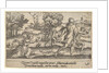 Atalanta and Hippomenes, in the foreground Atalanta kneeling to pick up an apple an…, ca. 1535-62 by Virgil Solis