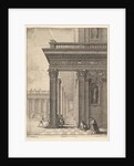 Temple courtyard with figures, after David Teniers the Elder, 1625-77 by Wenceslaus Hollar