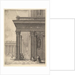 Temple courtyard with figures, after David Teniers the Elder, 1625-77 by Wenceslaus Hollar