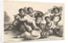 Four boys, two satyrs and a goat, 1654 by Wenceslaus Hollar