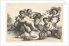 Four boys, two satyrs and a goat, 1654 by Wenceslaus Hollar