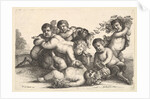 Four boys, two satyrs and a goat, 1654 by Wenceslaus Hollar