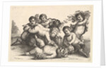 Four boys, two satyrs and a goat, 1654 by Wenceslaus Hollar