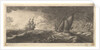 A yacht and three warships in a storm, 1665 by Wenceslaus Hollar