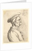 Bust of a man with a flat nose and protruding mouth, wearing flat cap and buttoned coat in…, 1660 by Wenceslaus Hollar