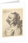 Bust of a woman wearing low-cut dress, with protruding lipd, growth on her forehead, promi…, 1660 by Wenceslaus Hollar