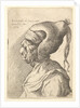 Bust of a deformed woman with conical hat and two dangling plaits in profile to left, 1665 by Wenceslaus Hollar