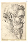 Bearded old man in profile to right, 1645 by Wenceslaus Hollar