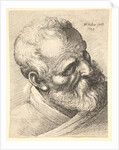 Bearded old man with a tilted head, 1645 by Wenceslaus Hollar