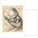Bearded old man with a tilted head, 1645 by Wenceslaus Hollar