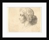Head of young man with long hair in profile to the left, 1644-52 by Wenceslaus Hollar