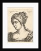 Bust of a woman looking downwards towards left with elaborately decorated hair, 1648 by Wenceslaus Hollar