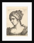Bust of a woman looking downwards towards left with elaborately decorated hair, 1648 by Wenceslaus Hollar