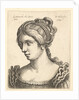 Bust of a woman looking downwards towards left with elaborately decorated hair, 1648 by Wenceslaus Hollar