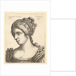 Bust of a woman looking downwards towards left with elaborately decorated hair, 1648 by Wenceslaus Hollar