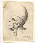 Bust of a deformed man wearing a bulbous hat in profile to the left, 1625-77 by Wenceslaus Hollar