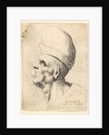 Bust of a deformed man wearing a bulbous hat in profile to the left, 1625-77 by Wenceslaus Hollar