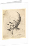 Bust of a deformed man wearing a bulbous hat in profile to the left, 1625-77 by Wenceslaus Hollar