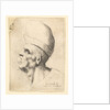 Bust of a deformed man wearing a bulbous hat in profile to the left, 1625-77 by Wenceslaus Hollar