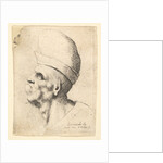 Bust of a deformed man wearing a bulbous hat in profile to the left, 1625-77 by Wenceslaus Hollar