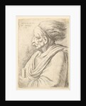 Man with caricatured features and hair streaming behind, in half-length to left, 1648 by Wenceslaus Hollar