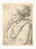 Man with caricatured features and hair streaming behind, in half-length to left, 1648 by Wenceslaus Hollar
