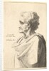 Man with doleful expression to left with hand emerging from cloak, 1625-77 by Wenceslaus Hollar
