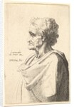 Man with doleful expression to left with hand emerging from cloak, 1625-77 by Wenceslaus Hollar