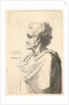 Man with doleful expression to left with hand emerging from cloak, 1625-77 by Wenceslaus Hollar