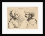 A deformed couple facing each other, 1645 by Wenceslaus Hollar