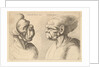 Two deformed heads facing inwards, 1625-77 by Wenceslaus Hollar