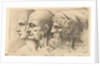 Row of three heads in profile to left, 1645 by Wenceslaus Hollar