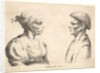 Two heads, 1625-77 by Wenceslaus Hollar
