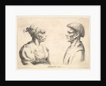 Two heads, 1625-77 by Wenceslaus Hollar