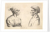 Two heads, 1625-77 by Wenceslaus Hollar