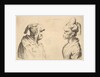 Two deformed heads facing each other, 1625-77 by Wenceslaus Hollar