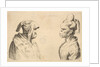 Two deformed heads facing each other, 1625-77 by Wenceslaus Hollar