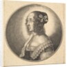 Woman with dark hair and a bow in profile to the left, 1642 by Wenceslaus Hollar