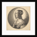 Woman with dark hair and a bow in profile to the left, 1642 by Wenceslaus Hollar