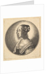 Woman with dark hair and a bow in profile to the left, 1642 by Wenceslaus Hollar