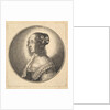 Woman with dark hair and a bow in profile to the left, 1642 by Wenceslaus Hollar