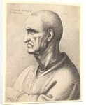 Man with stern expression in profile to left, 1645 by Wenceslaus Hollar