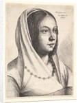 Young woman with a scarf on her head, after Bonsignori, 1645 by Wenceslaus Hollar