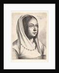 Young woman with a scarf on her head, after Bonsignori, 1645 by Wenceslaus Hollar