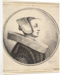 Woman with circular ruff, bonnet and hair-pin, in profile to right, 1645 by Wenceslaus Hollar