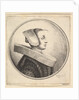 Woman with circular ruff, bonnet and hair-pin, in profile to right, 1645 by Wenceslaus Hollar